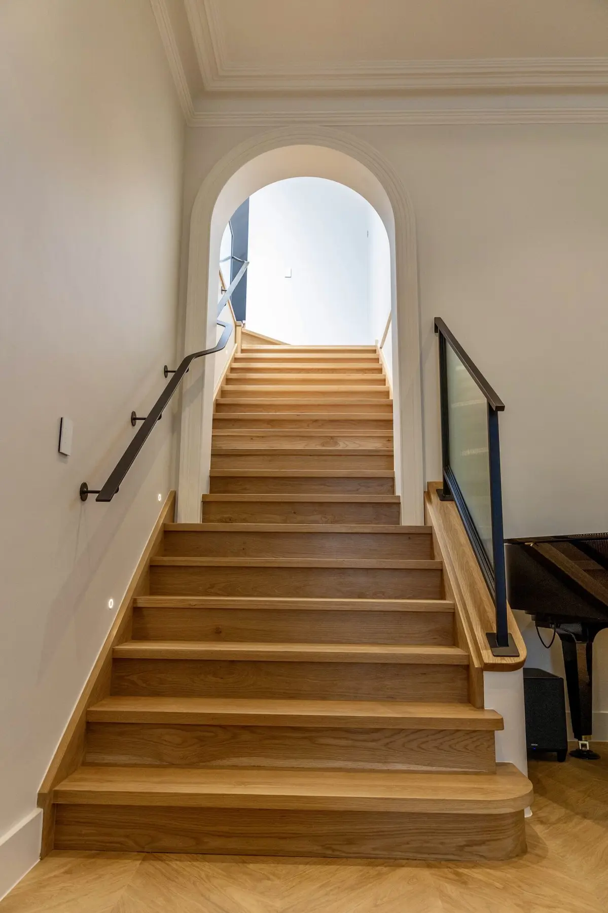 Timber staircase detail from a Hyde Park renovation